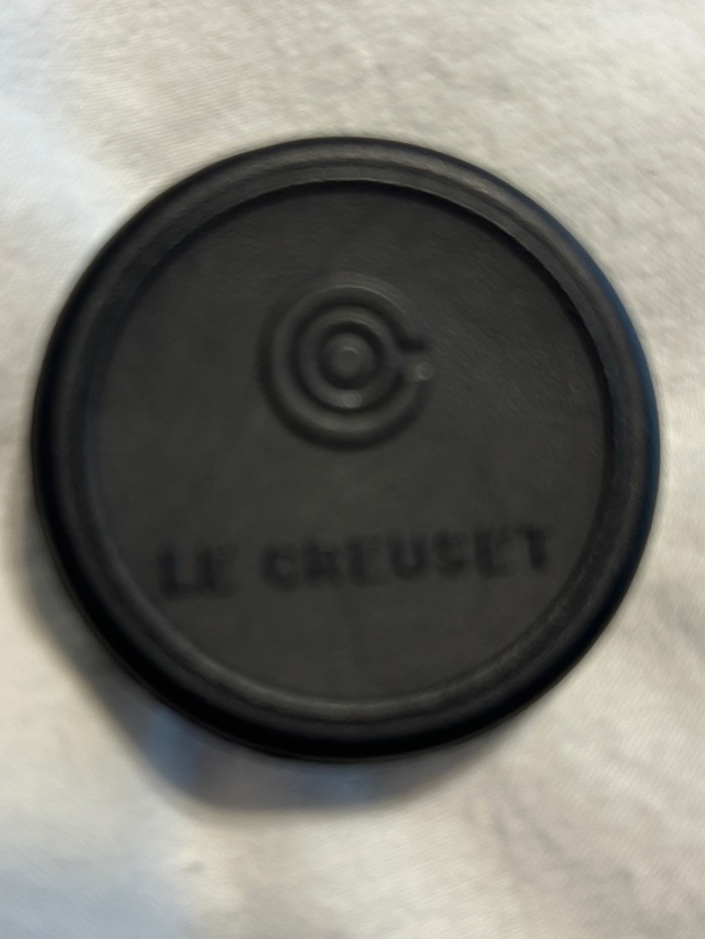 Le Creuset Black Silicone Replacement Cap with Logo. New, never used.